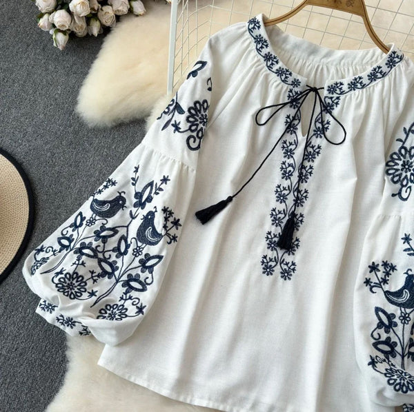 Teo  Embroidered Summer Top