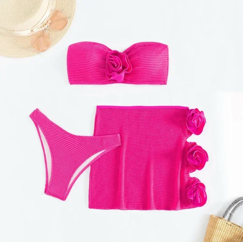 Nina Rosette Bikini With Skirt
