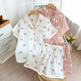 Salmon Heart Cotton Nightsuit