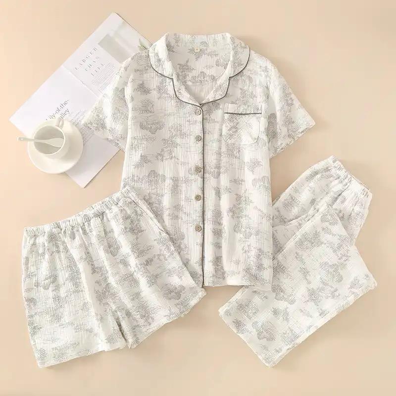 Lara 3 Pc Set Cotton Nightsuit