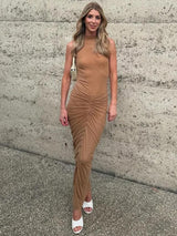 Saddle Statement Bodycon Maxi Dress