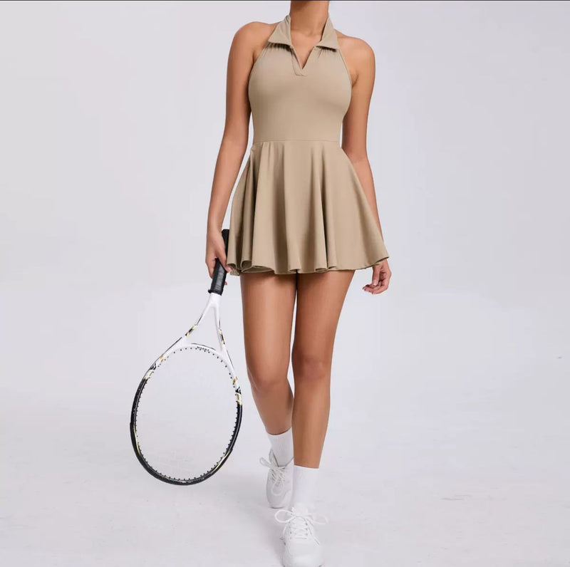 Rebbi Tenniscore Statement Dress With Attached Short