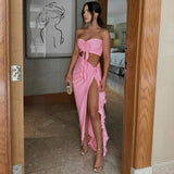 Mayne Summer Holiday Coord Set -Resortwear In Pink