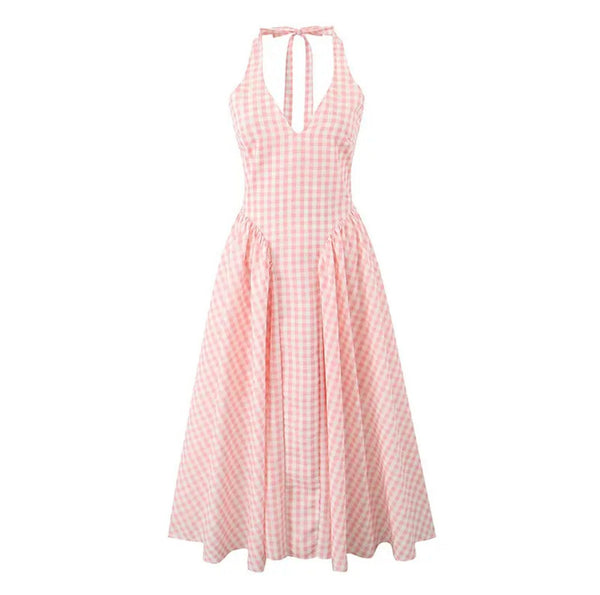 Shireen Drop Waist Midi Dress In Pink