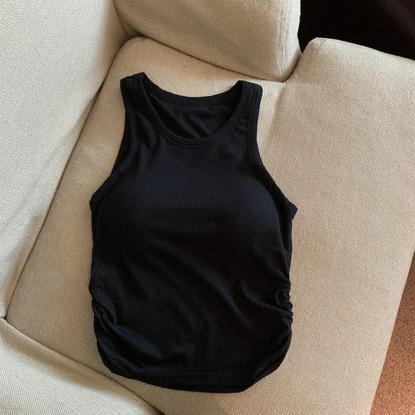 Amana Tank Tops With Inbuilt Bra In Black