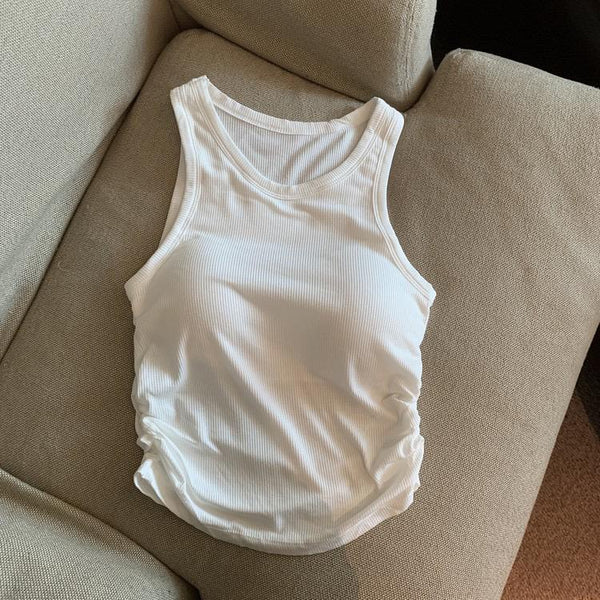 Amana Tank Tops With Inbuilt Bra In White