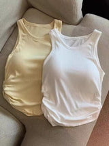 Amana Tank Tops With Inbuilt Bra In White
