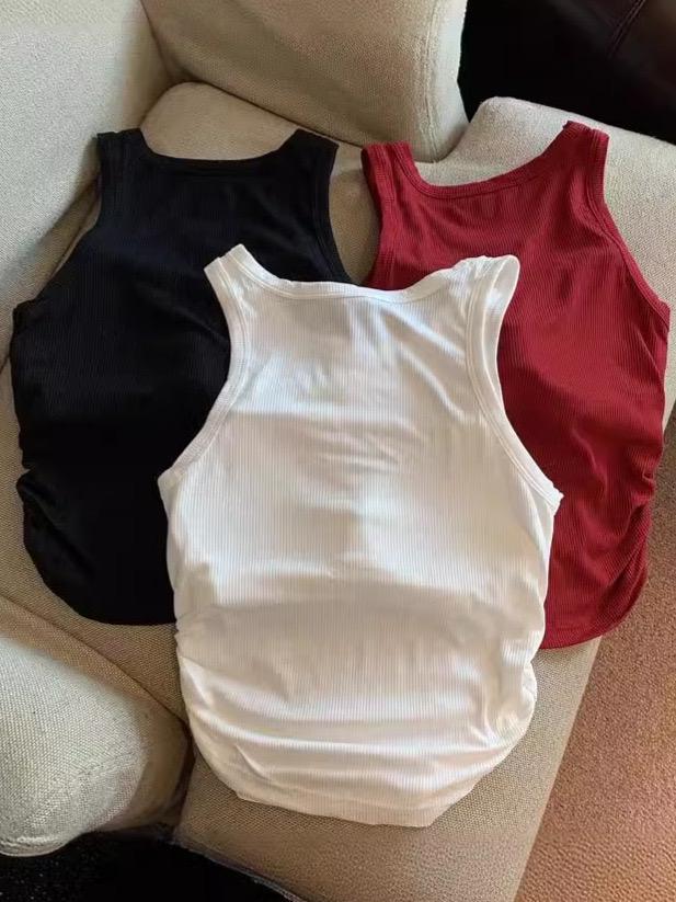 Amana Tank Tops With Inbuilt Bra In Black