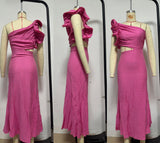 Amee Statement Oneshoulder Dress In Pink