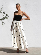 Rosin Polka Offshoulder Maxi Dress
