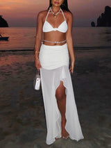 Inessa Summer Holiday Coord Set - Resortwear In White