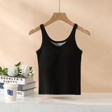 Ame Tank Tops with Inbuilt Bra In Black