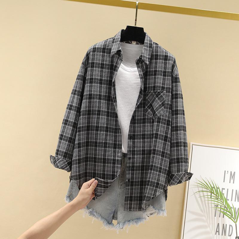 Adrian Plaid Streetstyle Shirt (ONLY SHIRT) In Grey
