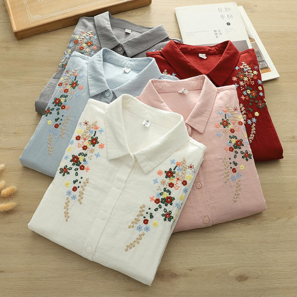 Faina Statement Cotton Shirt In Pink