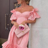Filicia Eyelet Cotton Dress In Pink