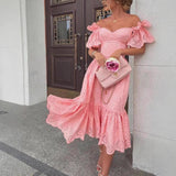 Filicia Eyelet Cotton Dress In Pink