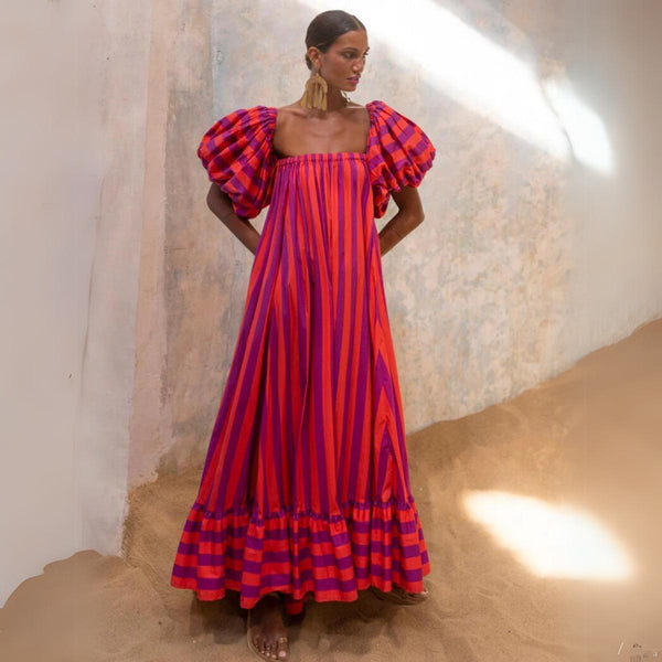Lisba Luxury Striped Maxi Dress