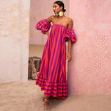 Lisba Luxury Striped Maxi Dress
