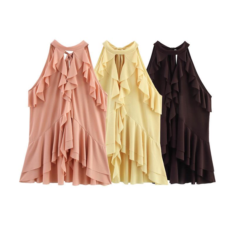 Hena Ruffled Summer Top In Pink
