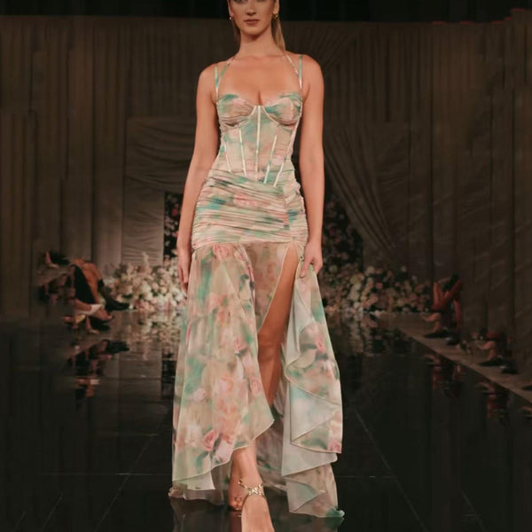 Bellame Floral Bodycon Slit Dress