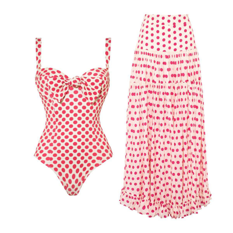 Genesis Polka Swimsuit With Skirt