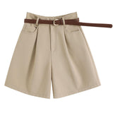 Sutton Statement Shorts With Belt In Khaki