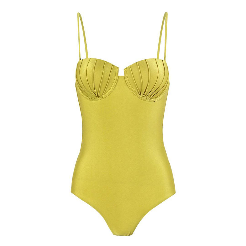 Trope Luxe Swimsuit With Coverup In Yellow
