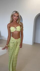 Aroma Summer Coord Set-Resortwear In Green