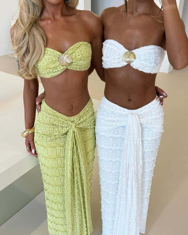 Aroma Summer Coord Set-Resortwear In White