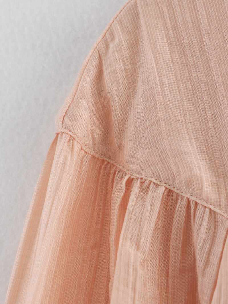 Elara Lace-Up Oversized Summer Top In Peach
