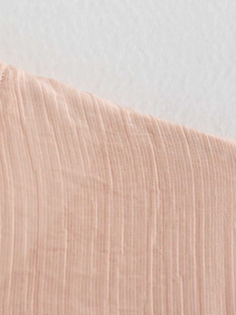 Elara Lace-Up Oversized Summer Top In Peach