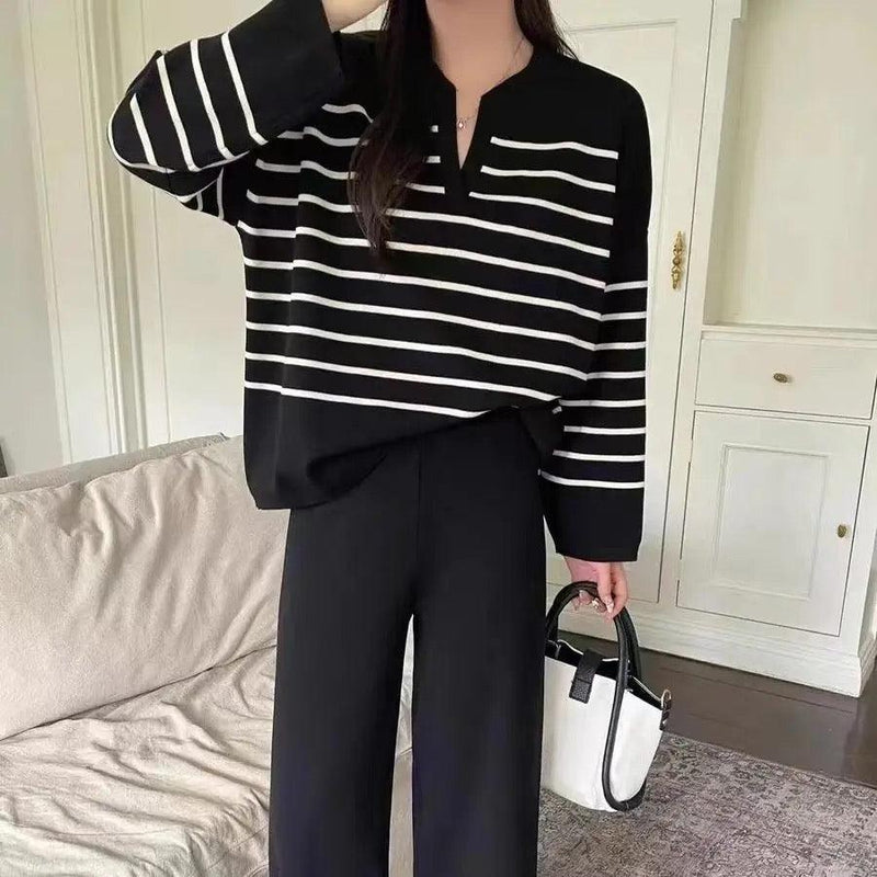 Rachel Striped Woolen Coord Set - Alamode By Akanksha