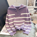 Mastro Striped Statement Sweater - Alamode By Akanksha