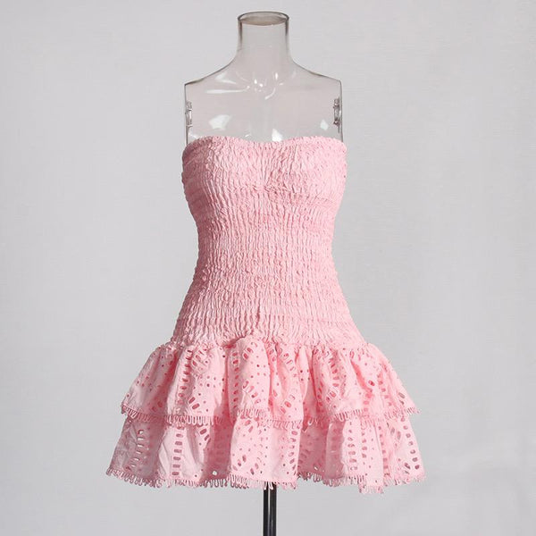 Liana Luxe Summer Dress In Light Pink