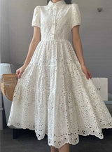 Jimmy Cotton Eyelet Midi Dress