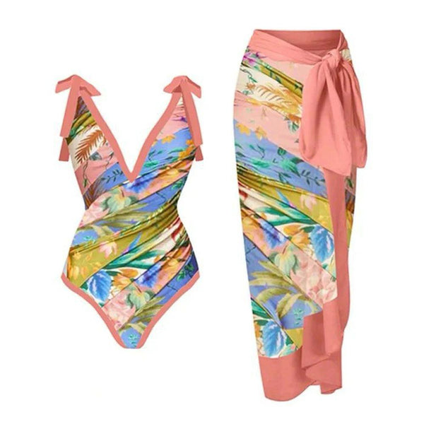 Ezra swimsuit with Sarong skirt - Alamode By Akanksha