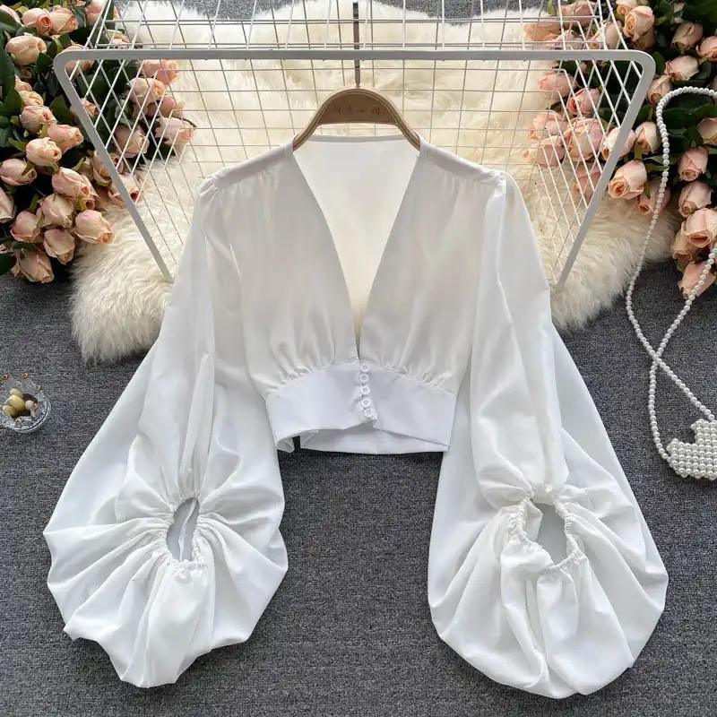 Marie Puffed Sleeve Blouse - Alamode By Akanksha