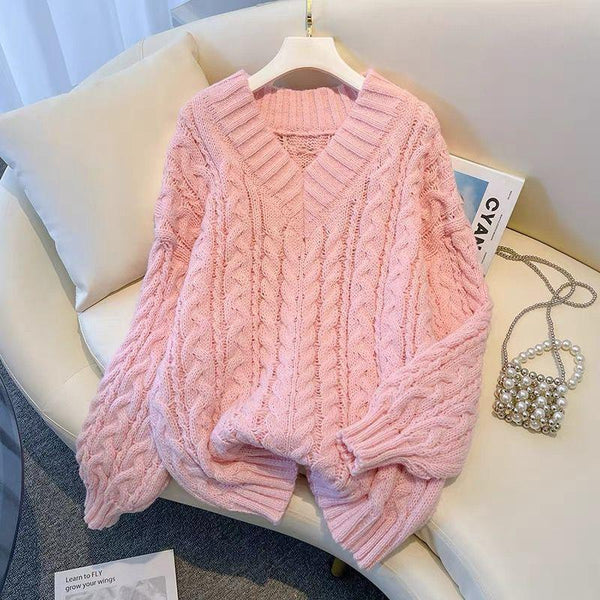 Pink Women Sweater Womens Winter Sweaters Pullover Female Knitting
