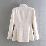 Deborah Statement Tweed Blazer in White - Alamode By Akanksha