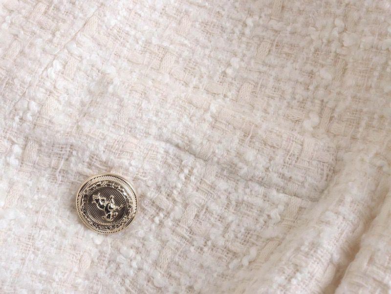 Deborah Statement Tweed Blazer in White - Alamode By Akanksha