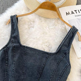 Lyubov Denim Crop Tops - Alamode By Akanksha