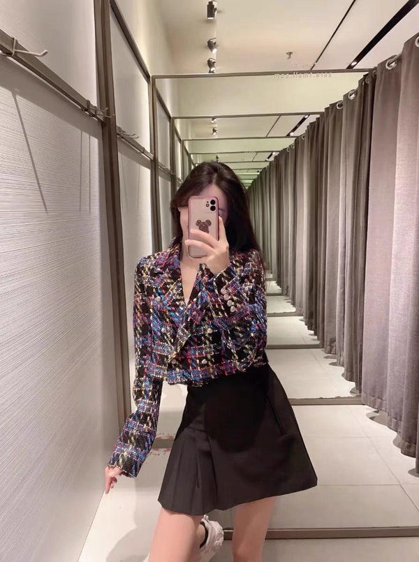 Olga Cropped Tweed Blazer - Alamode By Akanksha
