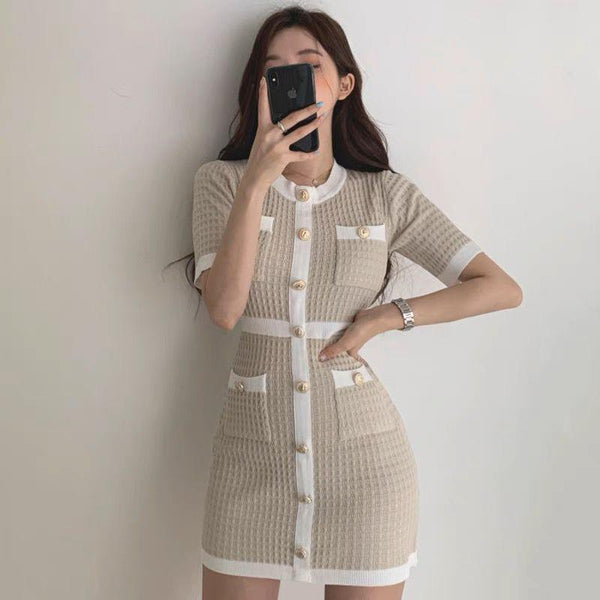 DanceeMangoo Black White Shirt Dress Women Korean Fashion Puff Sleeve  Waist-Tight Short Dresses Ladies Office Turndown Collar Dress - Walmart.com