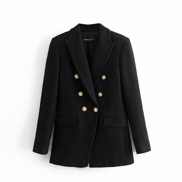 Malota Statement Tweed Blazer in Black - Alamode By Akanksha