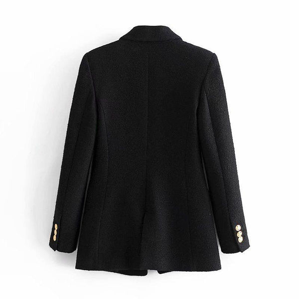 Malota Statement Tweed Blazer in Black - Alamode By Akanksha