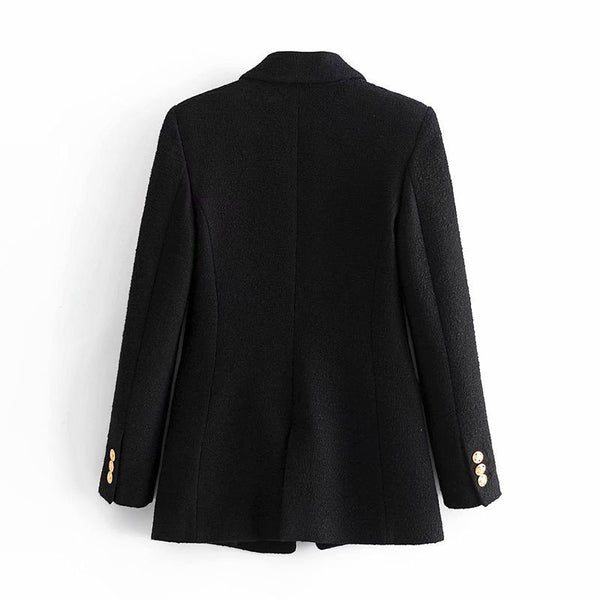 Malota Statement Tweed Blazer in Black