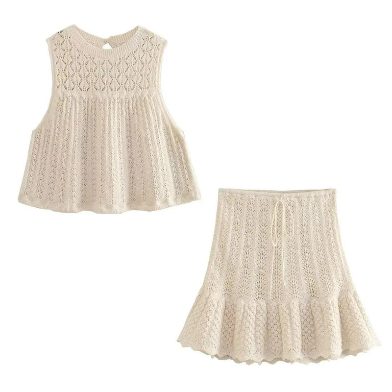 Vida Eyelet coord set - Alamode By Akanksha