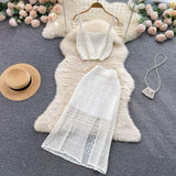 Esme Crochet Coord Set in Brown - Alamode By Akanksha