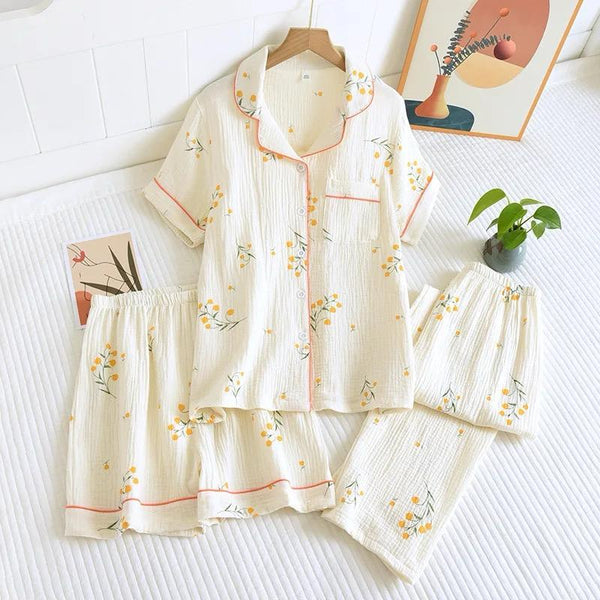 Perry Cotton Nightsuit-Set Of 3