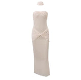Lumia Offshoulder Sequined Party Dress In Beige